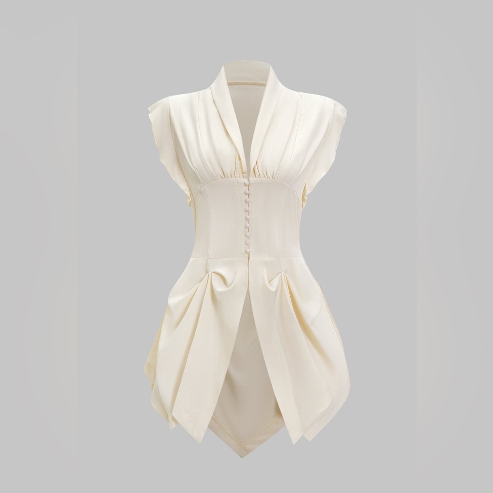 Elegant Cream Sleeveless corset top L mc5